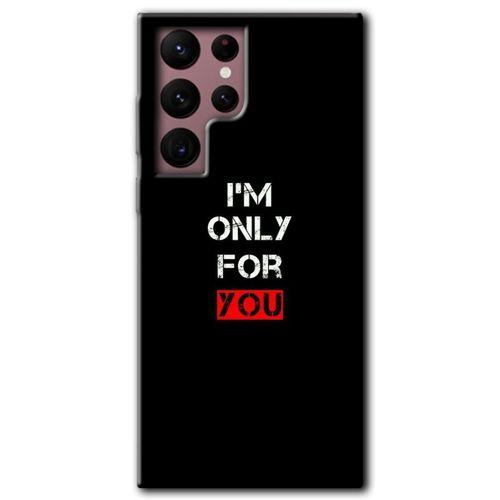 MRCİLETİSİM Samsung Galaxy S22 Ultra Kılıf HD Desen Baskılı Arka Kapak + Temperli Cam - For You