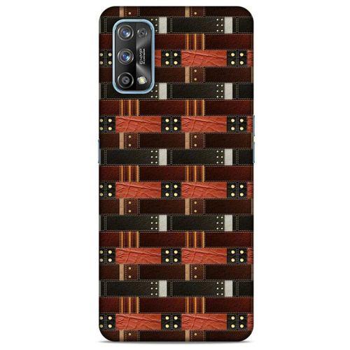 Oppo Realme 7 Pro Kılıf Patchwork (19) Kılıfları Kahve Turuncu