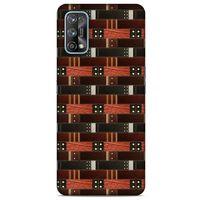 Oppo Realme 7 Pro Kılıf Patchwork (19) Kılıfları Kahve Turuncu