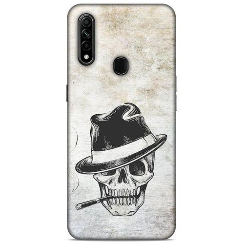 Lopard Oppo A31 Uyumlu Kılıf Tattoo's (24) Darbe Emici Kılıf Şapkalı İskelet