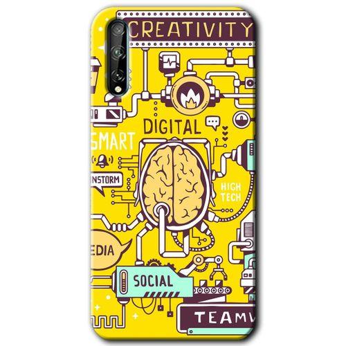 MRCİLETİSİM Huawei Y8P Kılıf Baskılı Kapak - Smart 2 + 5D Tam Kaplayan Cam