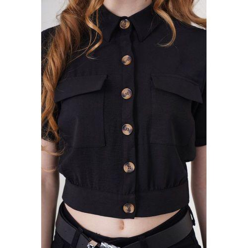 0663 Crop Ceket - Siyah