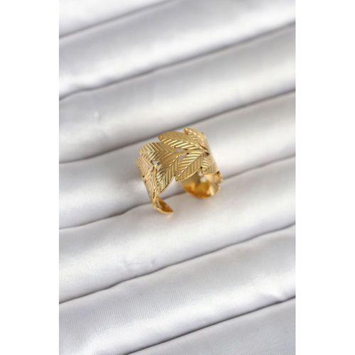 316L Çelik Gold Renk Başak Modeli Kadın Yüzük