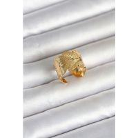 316L Çelik Gold Renk Başak Modeli Kadın Yüzük