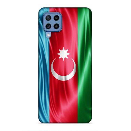 Samsung Galaxy M22 Uyumlu Kılıf Azarbaijan (36) Glitter Kılıf Tam Bayrak