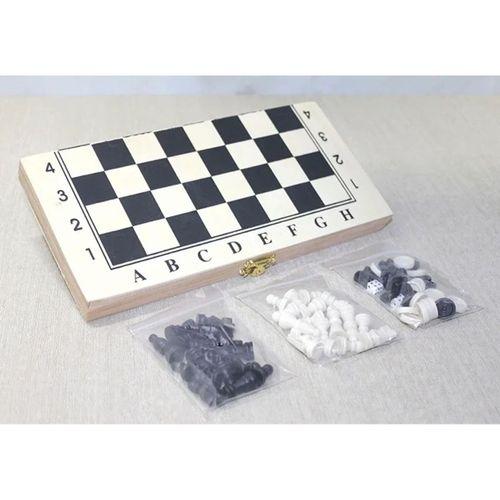 Ahşap Kutulu Satranç Ve Tavla Seti Alk4025