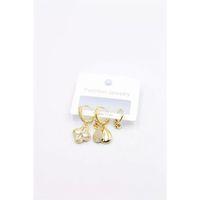 3'lü Yonca Küpe - Altın