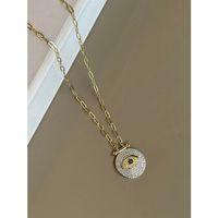 Taşlı Göz Kolye - Altın