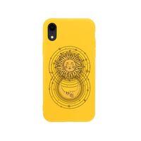 iPhone XR Moon and Sun Premium Sarı Lansman Silikonlu Kılıf