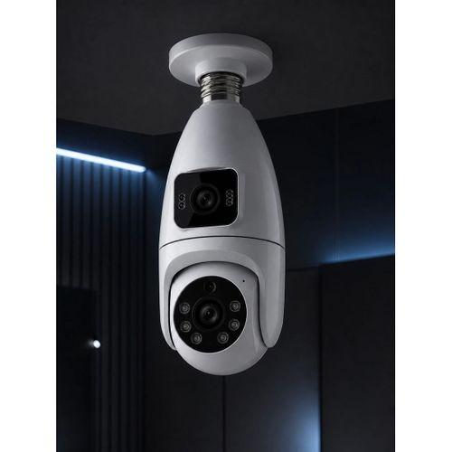 Çift Lens Wi-fi Ampul Kamera Ve Mobil Kontrol Yüksek Çözünürlüklü