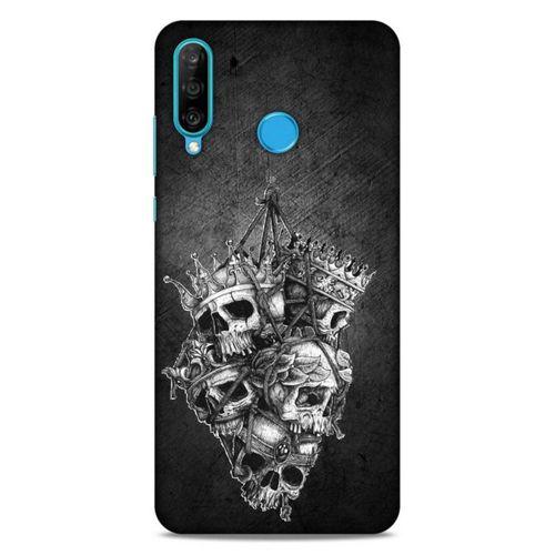 Lopard Huawei P30 Lite Uyumlu Kılıf Tattoo's (47) Crystal Flex Kılıf Kafatasları