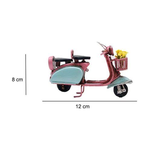 Dekoratif Metal Scooter Önü Sepetli