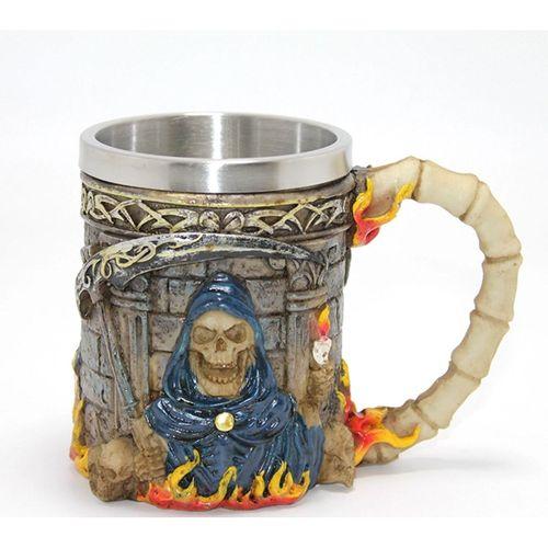 Grim Reaper Azrail Kabartmalı 3d Tasarım Çelik Kupa Bardak