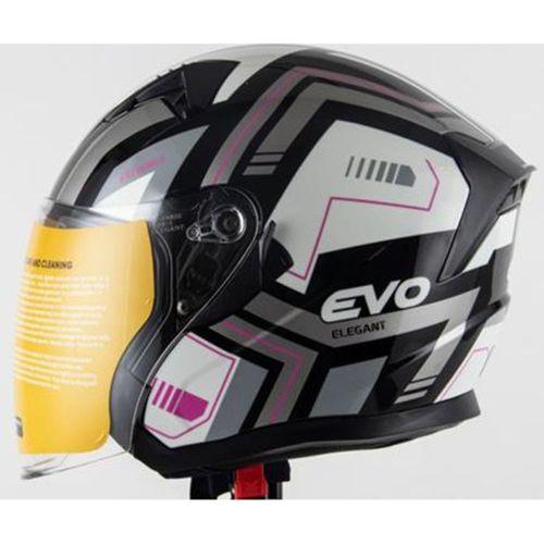 SEVGENT Kask Çenesiz Gözlüklü Evo Gri-Siyah 52811 -M-