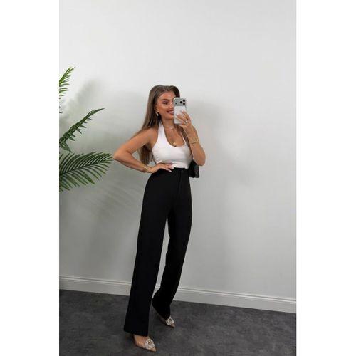 Kadın Yüksek Bel Atlas Kumaş Palazzo Pantolon