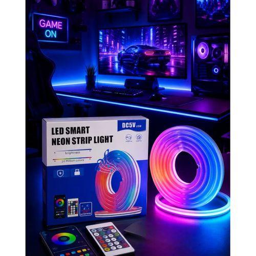 Rgb Neon Led Şerit Işık Kumandalı Usb Girişli Su Geçirmez Şerit Led