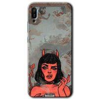 Huawei Y6 2019 HD Baskılı Kılıf + 9D Tam Ekran Koruyucu - Devil Girl