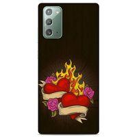 Lopard Samsung Galaxy Note 20 Uyumlu Kılıf Tattoo's (14) Lansman Kılıf Çift Kalp