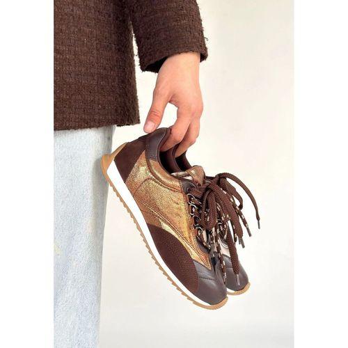 Ranu Kahverengi Cilt Paraşüt Detaylı Bağcıklı Spor Ayakkabı