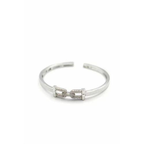 Taşlı Vip Bilezik - Gümüş