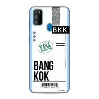 Samsung Galaxy M30S Kılıf Uçak Bileti Bangkok Arka Kapak Koruma Desenli Full Koruyucu