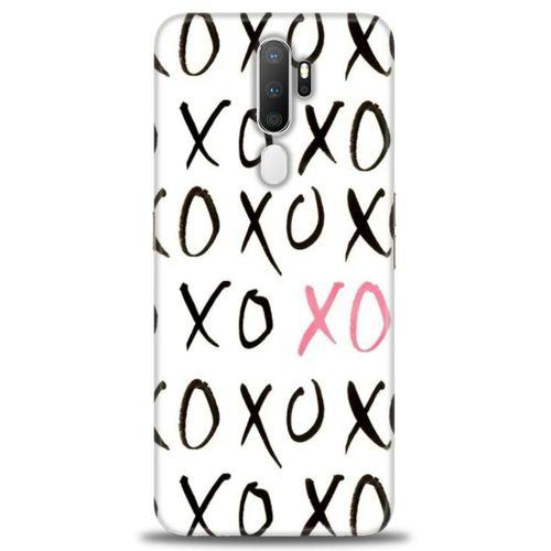 Oppo A9 2020 Kılıf HD Baskılı Kılıf - XOXO + Tam Ekran Koruyucu