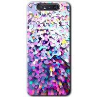 Galaxy A80 Kılıf HD Desen Baskılı Arka Kapak - Mosaic Fragments Colorfull + Kırılmaz Cam