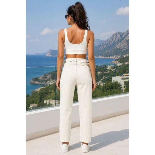 ÖZEL KOLEKSİYON BELİ AYARLANABİLİR DENİM PANTOLON (AG-1046-2)