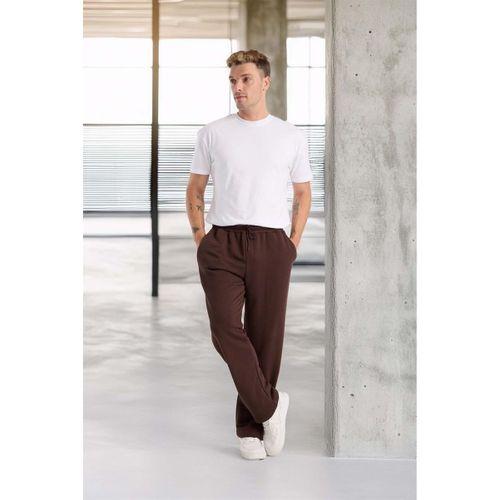 Mendes Baggy Kalıp Diagonal 3 İplik Kumaş Erkek Eşofman Altı Pantolon - Kahve