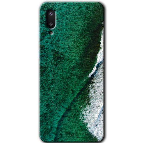 MRCİLETİSİM Samsung Galaxy A02 Kılıf Baskılı Kapak - Yeşil Okyanus +Tam Ekran Koruyucu