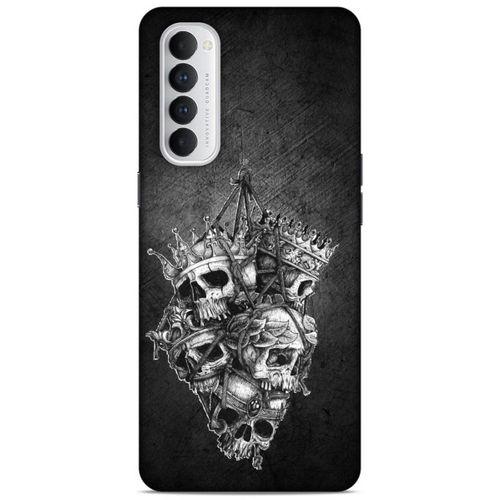 Lopard Oppo Reno 4 Pro Uyumlu Kılıf Tattoo's (47) Crystal Flex Kılıf Kafatasları