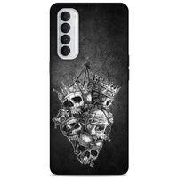 Lopard Oppo Reno 4 Pro Uyumlu Kılıf Tattoo's (47) Crystal Flex Kılıf Kafatasları