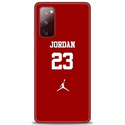 Samsung Galaxy S20 FE Kılıf HD Baskılı Kılıf - Jordan Kırmızı + Tam Ekran Koruyucu