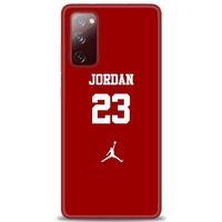 Samsung Galaxy S20 FE Kılıf HD Baskılı Kılıf - Jordan Kırmızı + Tam Ekran Koruyucu