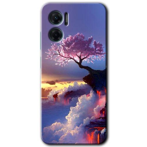 Xiaomi Redmi 10 5G HD Baskılı Kılıf + 9D Tam Ekran Koruyucu - Wash Red Wall