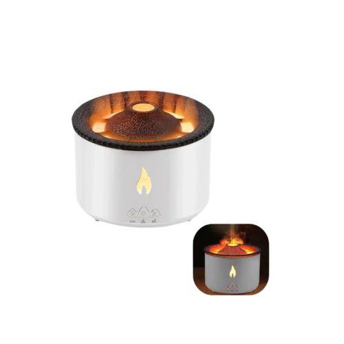 Led Alev Efektli Aroma Difüzörü Ultrasonik Hava Nemlendirici Gece Lambası Fonksiyonlu