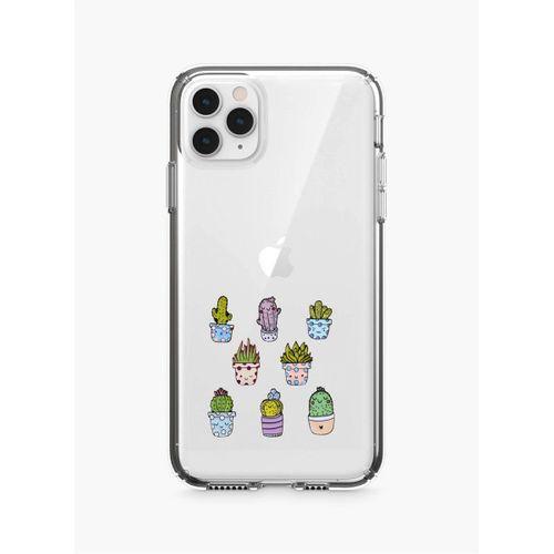iPhone 11 Pro Max Sevimli Kaktüsler Şeffaf Telefon Kılıfı