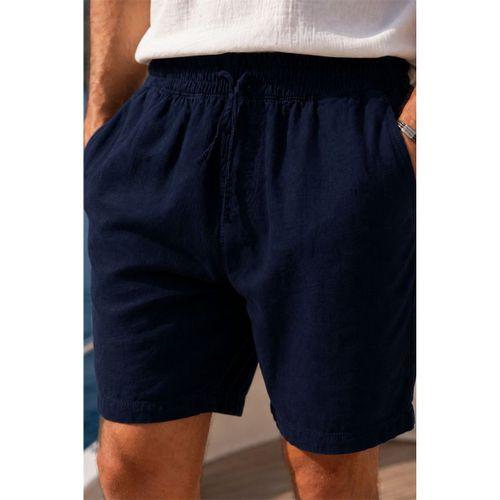 Mann Relax Fit %100 Pamuk Meridian Kumaş Basic Erkek Şort - Lacivert