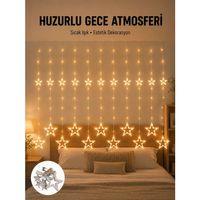 Yıldız Desenli Perde Tipi Peri Led 3x3 Metre Aydınlatma Yeni Nesil
