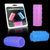 Convex Stimulus - Tırtıklı 3 Farklı Silikon Penis Kılıfı Set 4 CM