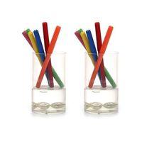 2 Adet Kalemlik Su İçinde İncili Model Ofis Gereci 7X7X13Cm 300Ml