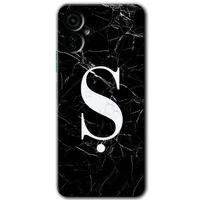 Tecno Spark 9 Pro Kılıf HD Desen Baskılı Arka Kapak - Siyah Mermer Desenli Ş Harfi