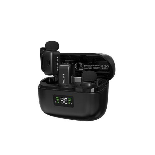 Lenyes LM206 Dijital LED Göstergeli Type-C Portlu Kablosuz Yaka Mikrofonu