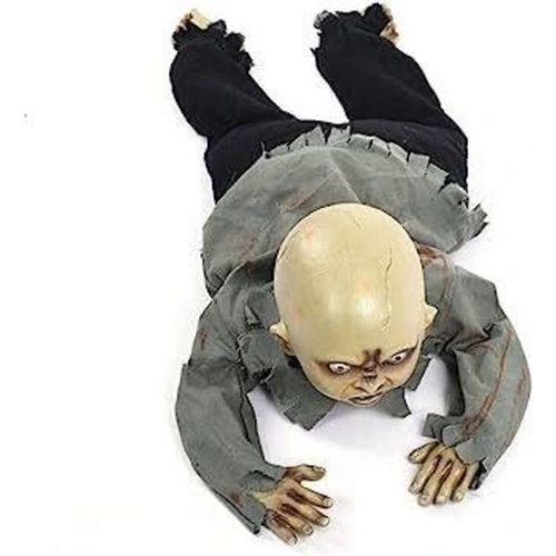 Eğitici Oyuncak Sesli Işıklı ve Sensörlü Yerde Emekleyen Hareketli Bebek Hayalet Zombi Dekor 30x85 cm