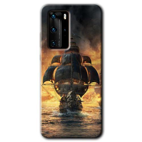 Potkal Hediye Fabrikası Huawei P40 Pro Kılıf HD Desen Baskılı Arka Kapak - Siyah İnci