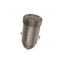 Lenyes CA57 Hızlı Şarj Özellikli Dual Type-C + USB-A Portlu Mini Araç Şarj Aleti 30W