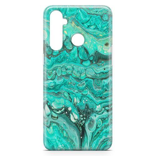 Realme 5 Pro Kılıf Su Yeşili Mermer Arka Kapak Koruma Desenli Full Koruyucu