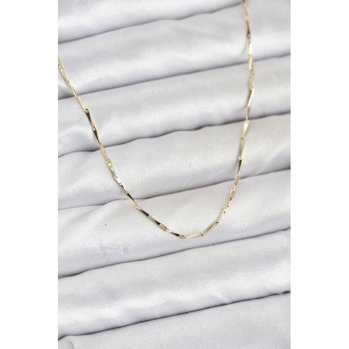 CM 14K Gold Renk İnce Kesim Çubuk Model Zincir Kadın Kolye