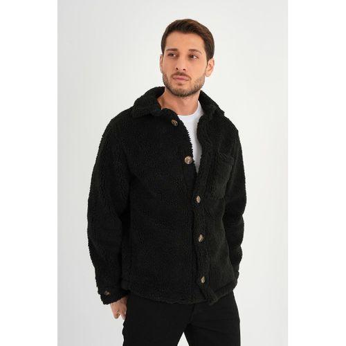 ALEXANDERGARDI DÜĞMELİ SİYAH PELUŞ CEKET (AG-POLE-J58-01)