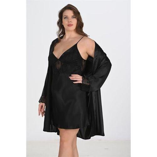 2'li Siyah Sabahlık Takımı Bigsize 6213